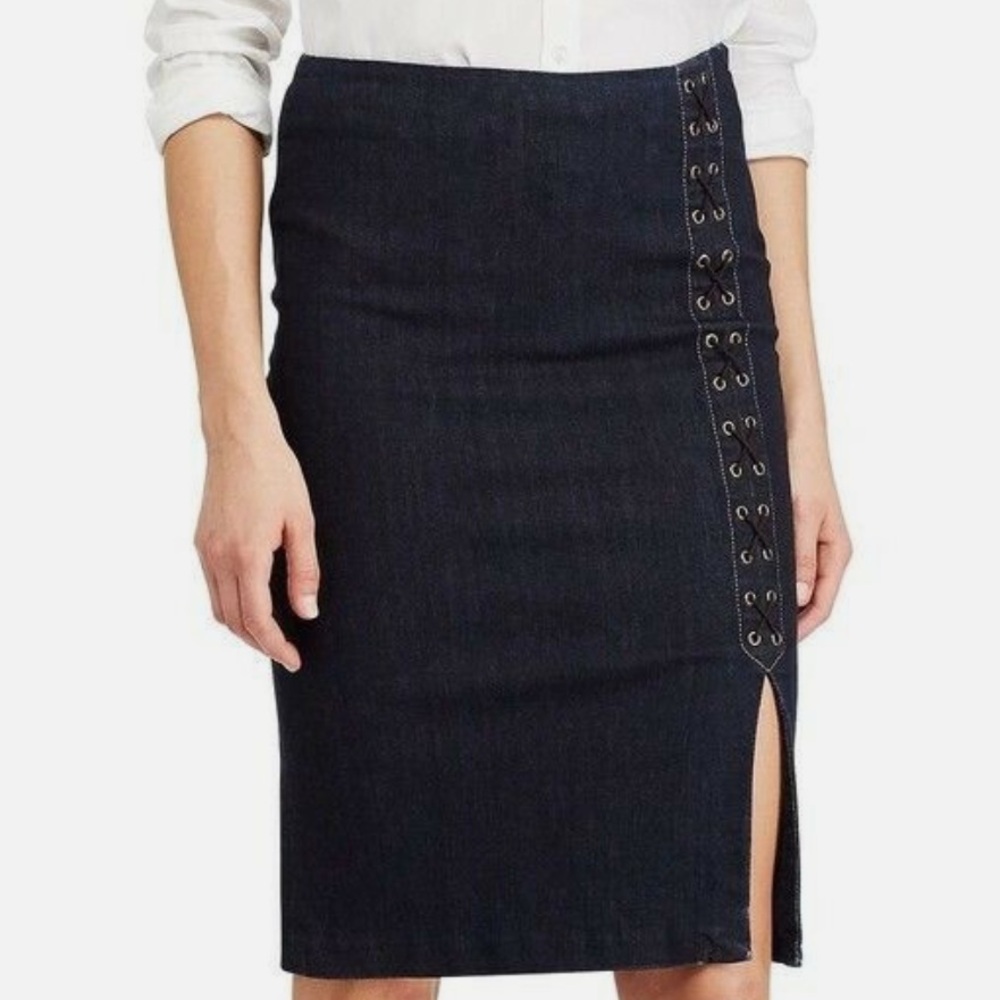 Denim Ralph Lauren Lace-Up Skirt